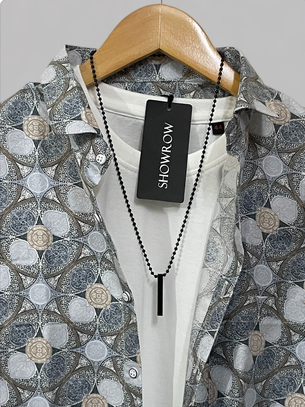 Blue Leaf Printed Half Sleeves Cotton Shirt