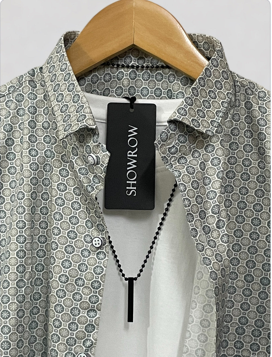 Gray Printed Half Sleeves Cotton Shirt