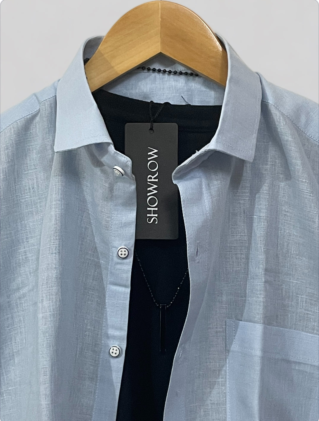 Linen- Sky Blue half sleeves shirt
