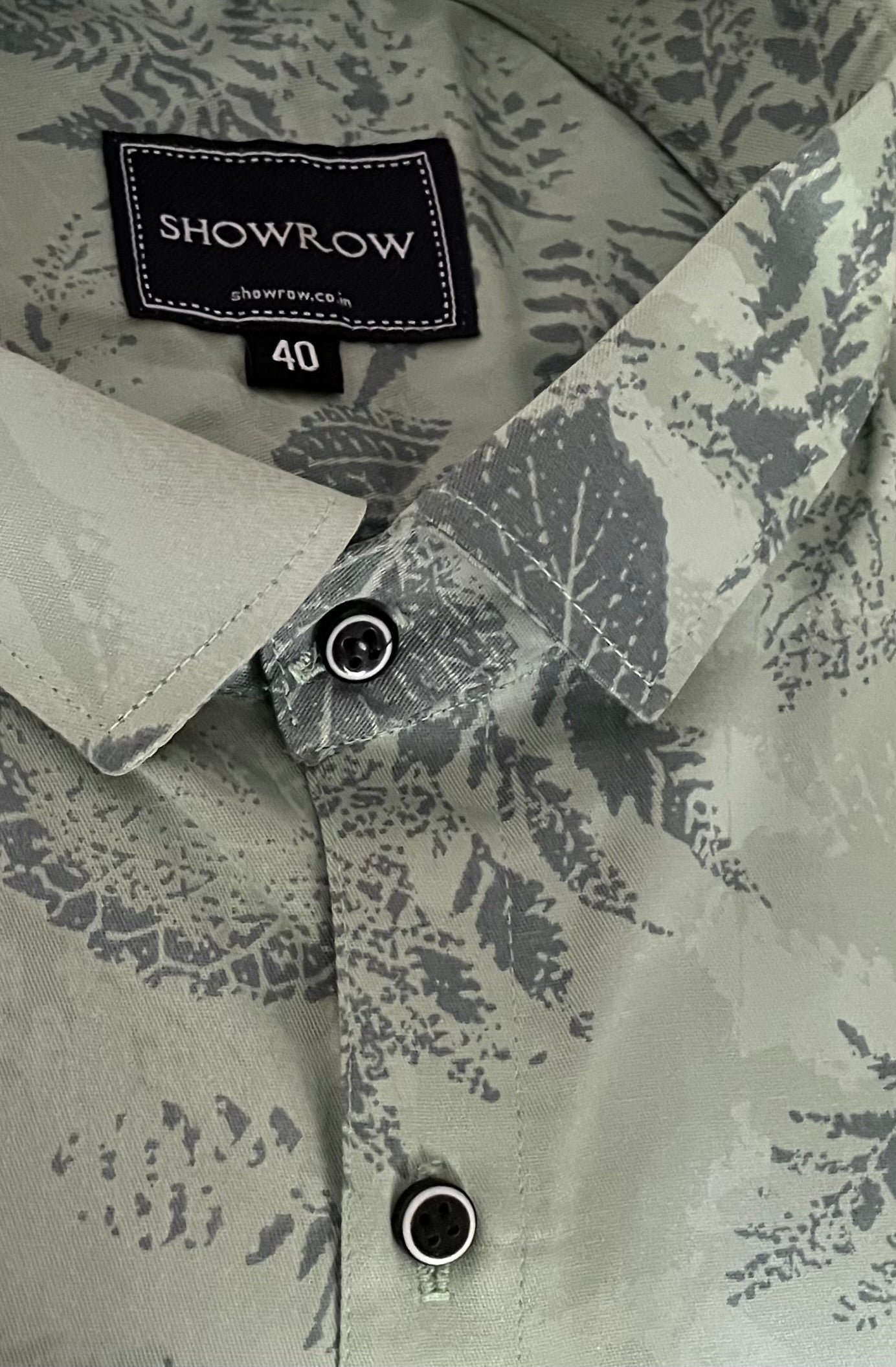 Pastel Mint Printed Half Sleeves Cotton Shirt