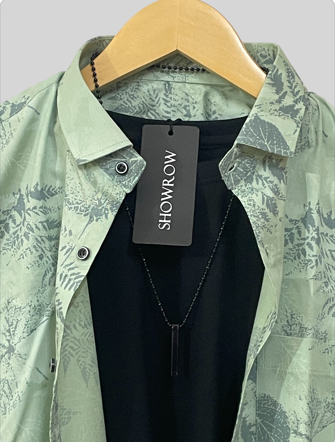Pastel Mint Printed Half Sleeves Cotton Shirt
