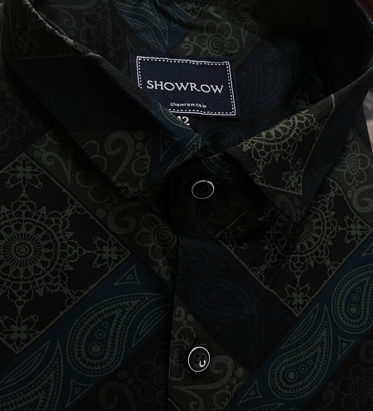 Midnight Blue Printed Half Sleeves Cotton Shirt
