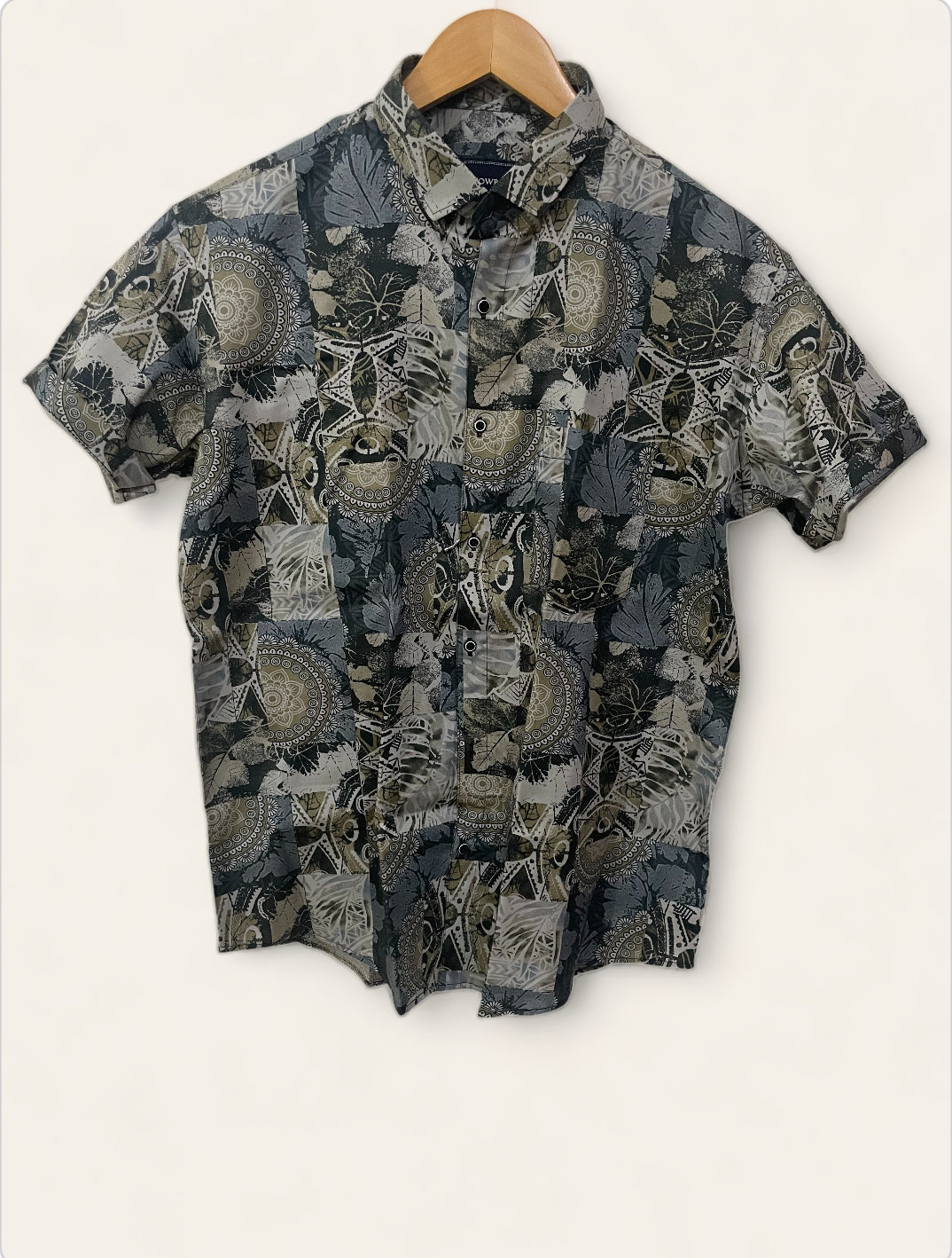 Beach Wave Printed Half Sleeves Cotton Shirt