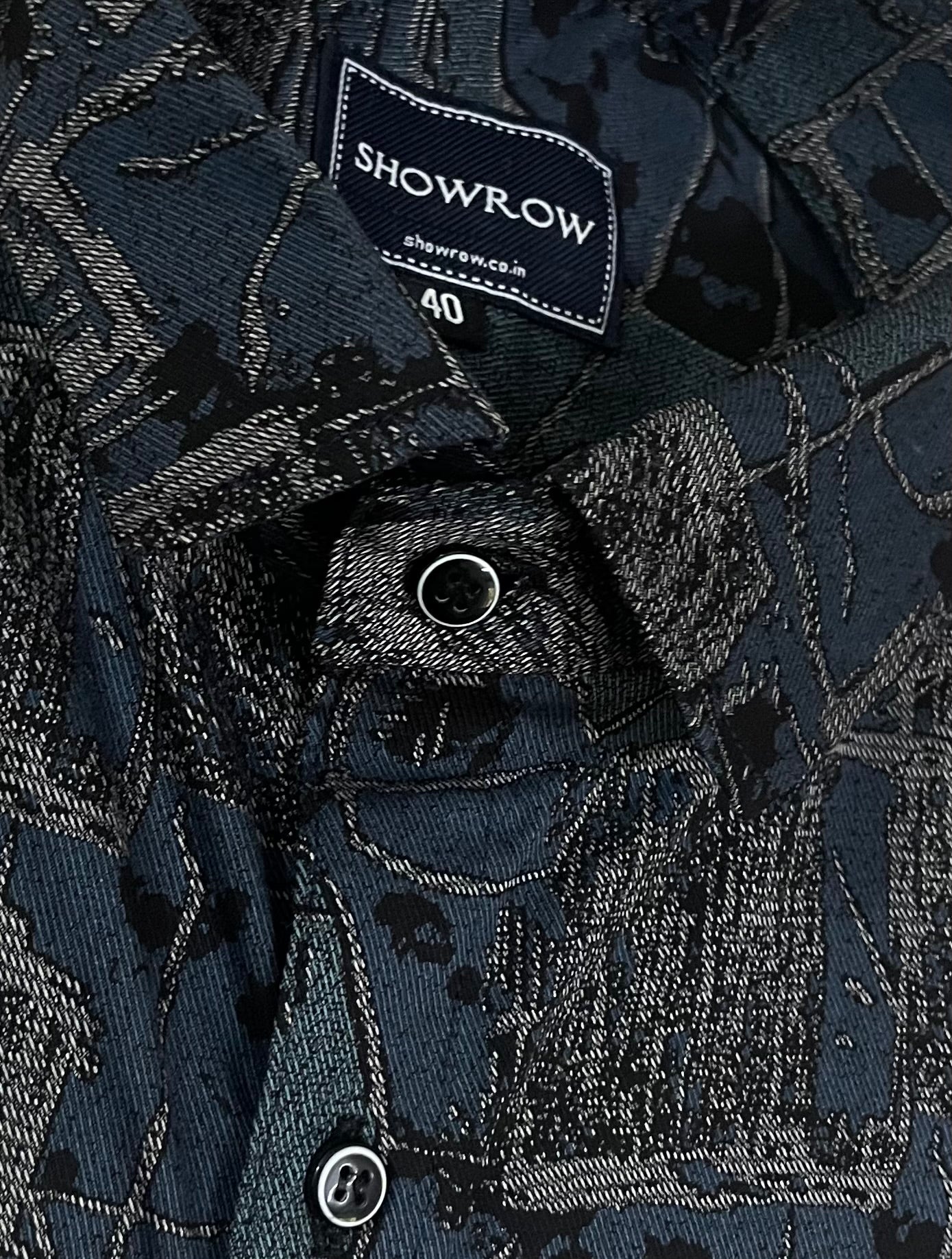 Capital Blue Printed Half Sleeves Stretchable Cotton Shirt
