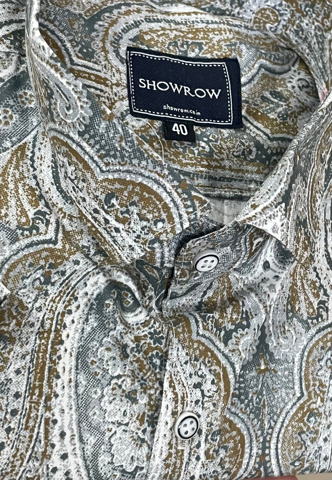 Paisley Pattern Brown Printed Half Sleeves Cotton Shirt