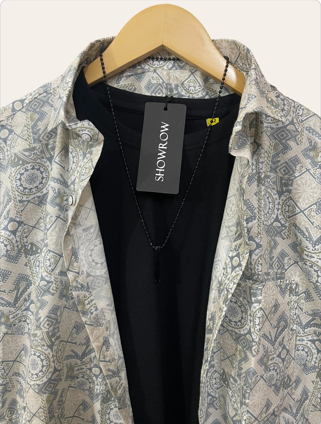 Ethnic Gray Printed Half Sleeves Cotton Shirt