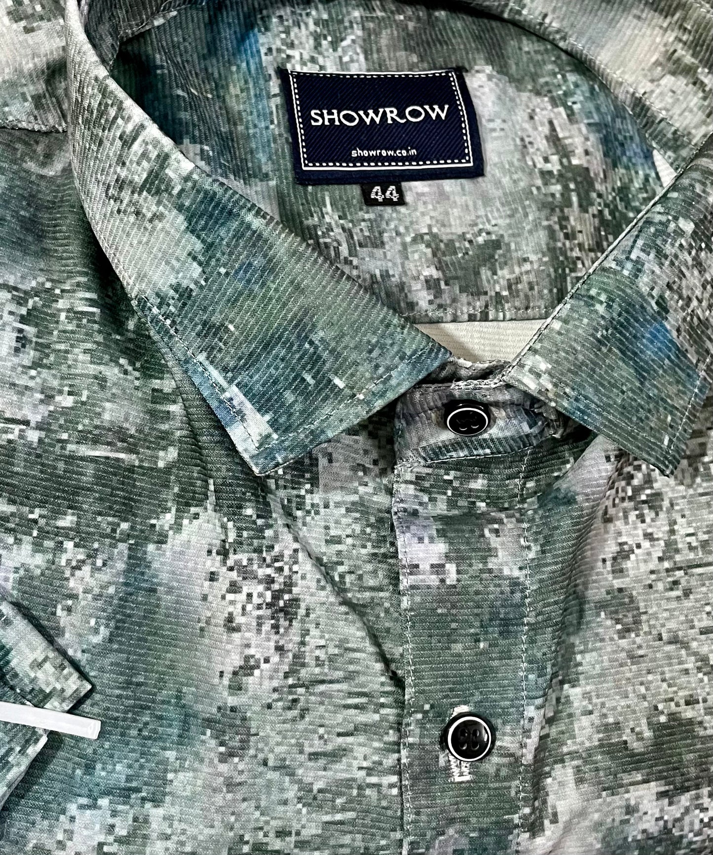 Olive Printed Half Sleeves Cotton Shirt