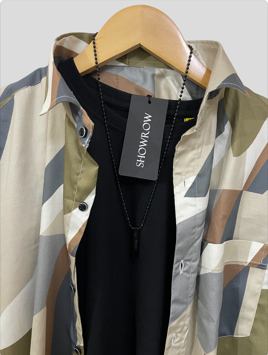 Abstract Brown Printed Half Sleeves Cotton Shirt