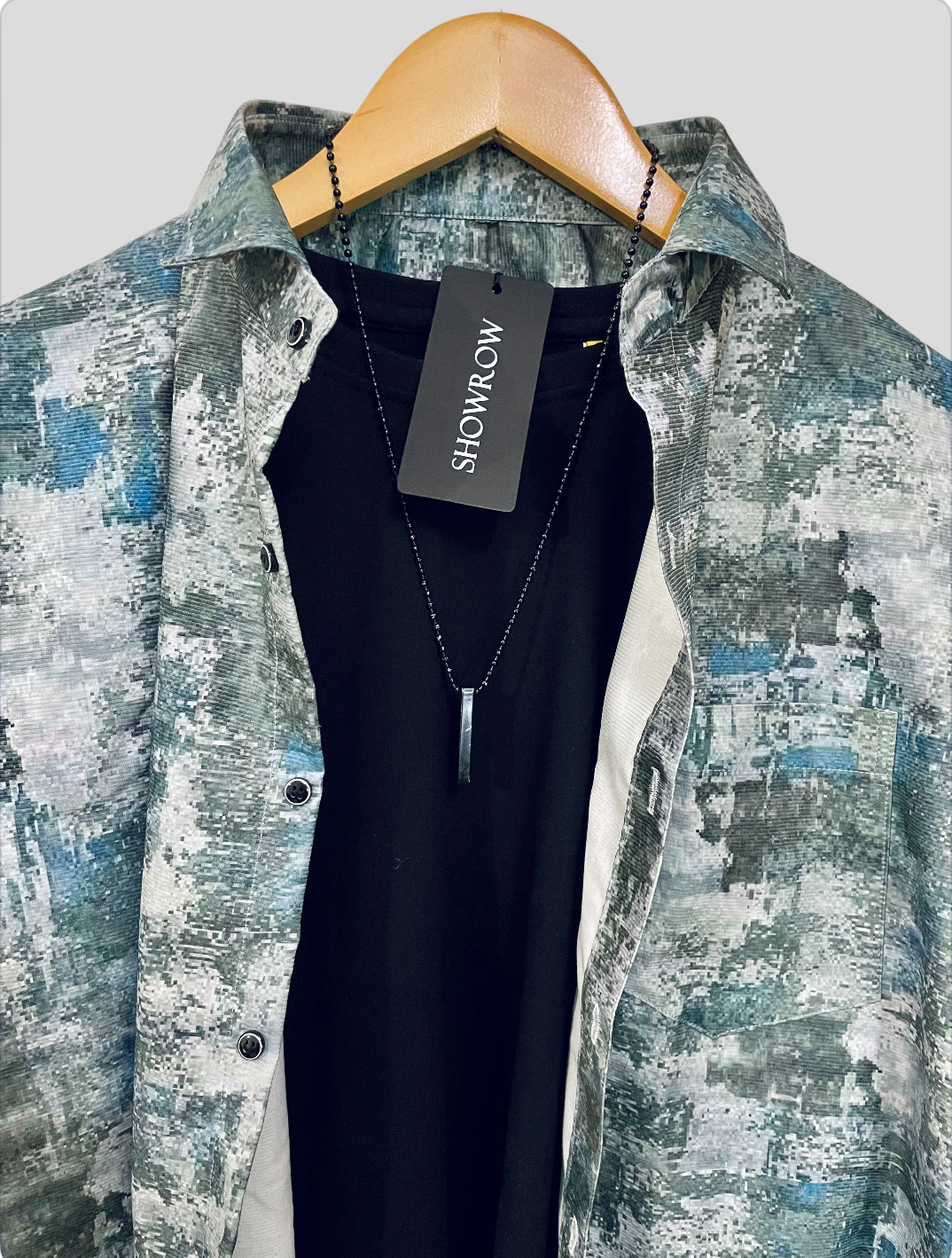 Olive Printed Half Sleeves Cotton Shirt