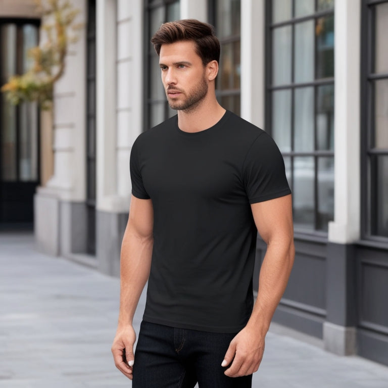 Black Solid T-Shirt