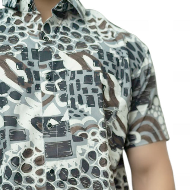 Bubble Printed Half Sleeves Cotton Shirt