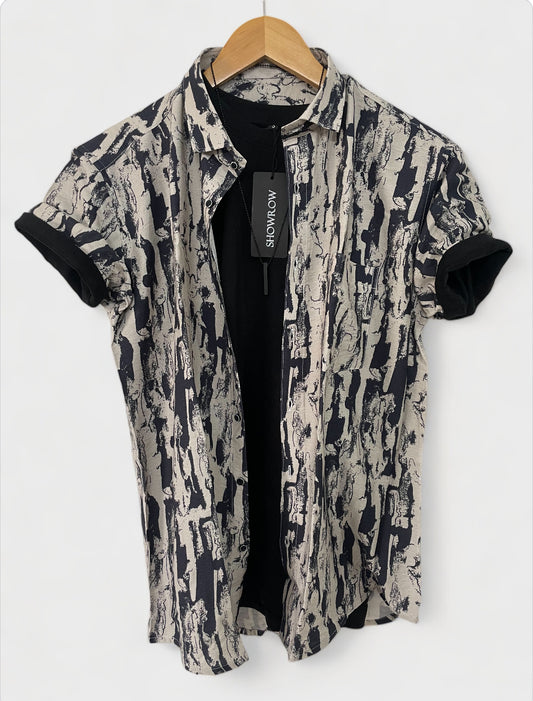 Charcoal Sketch  Half Sleeves Shirt