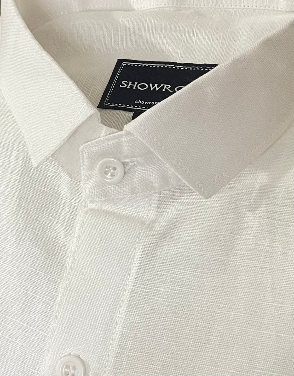 Linen- White half sleeves shirt
