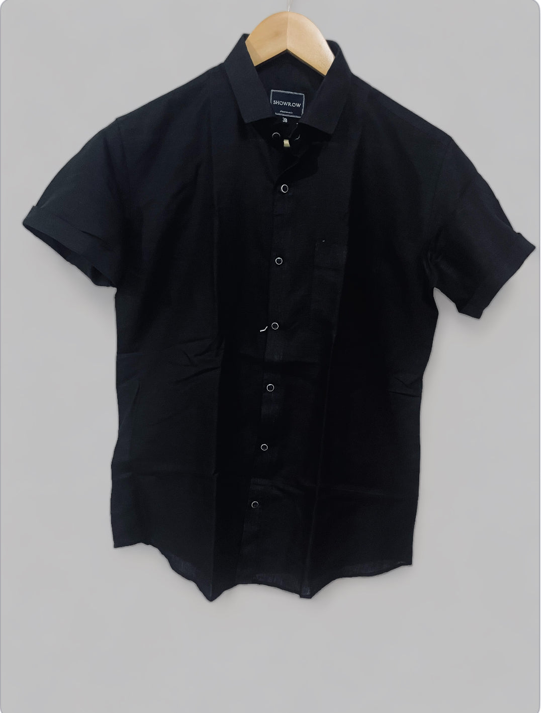 Linen- Black half sleeves shirt