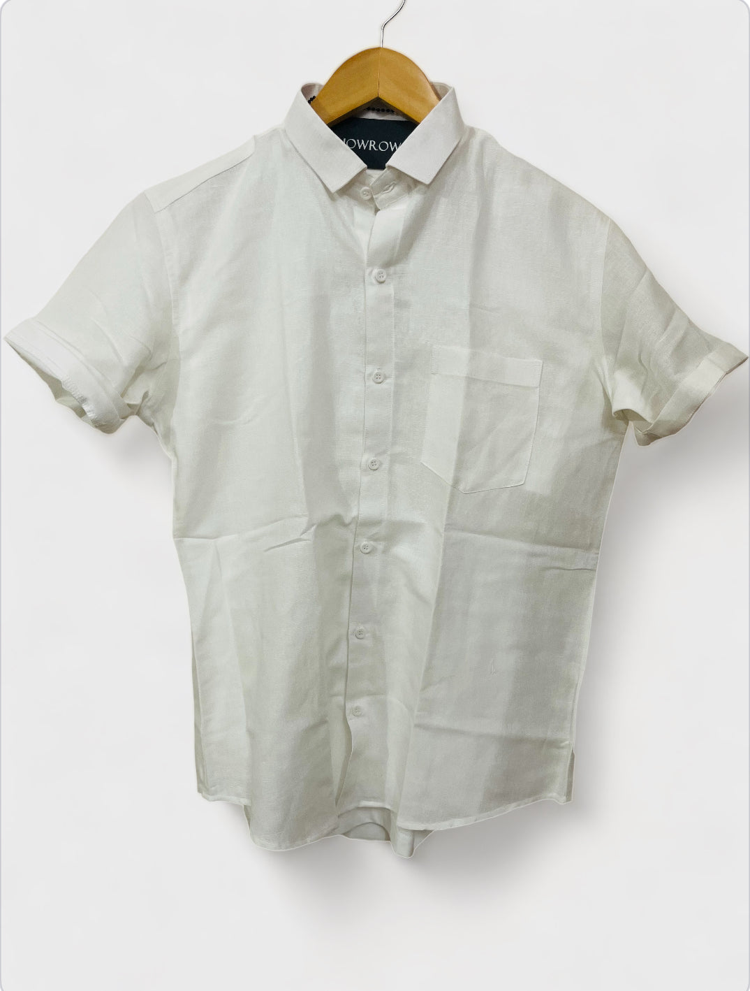 Linen- White half sleeves shirt