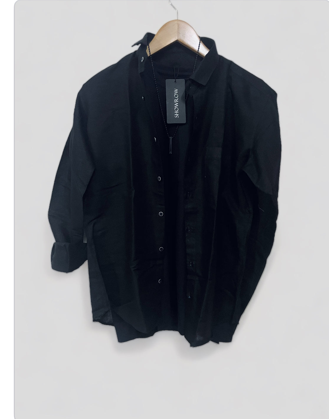 Linen- Black Full sleeves shirt