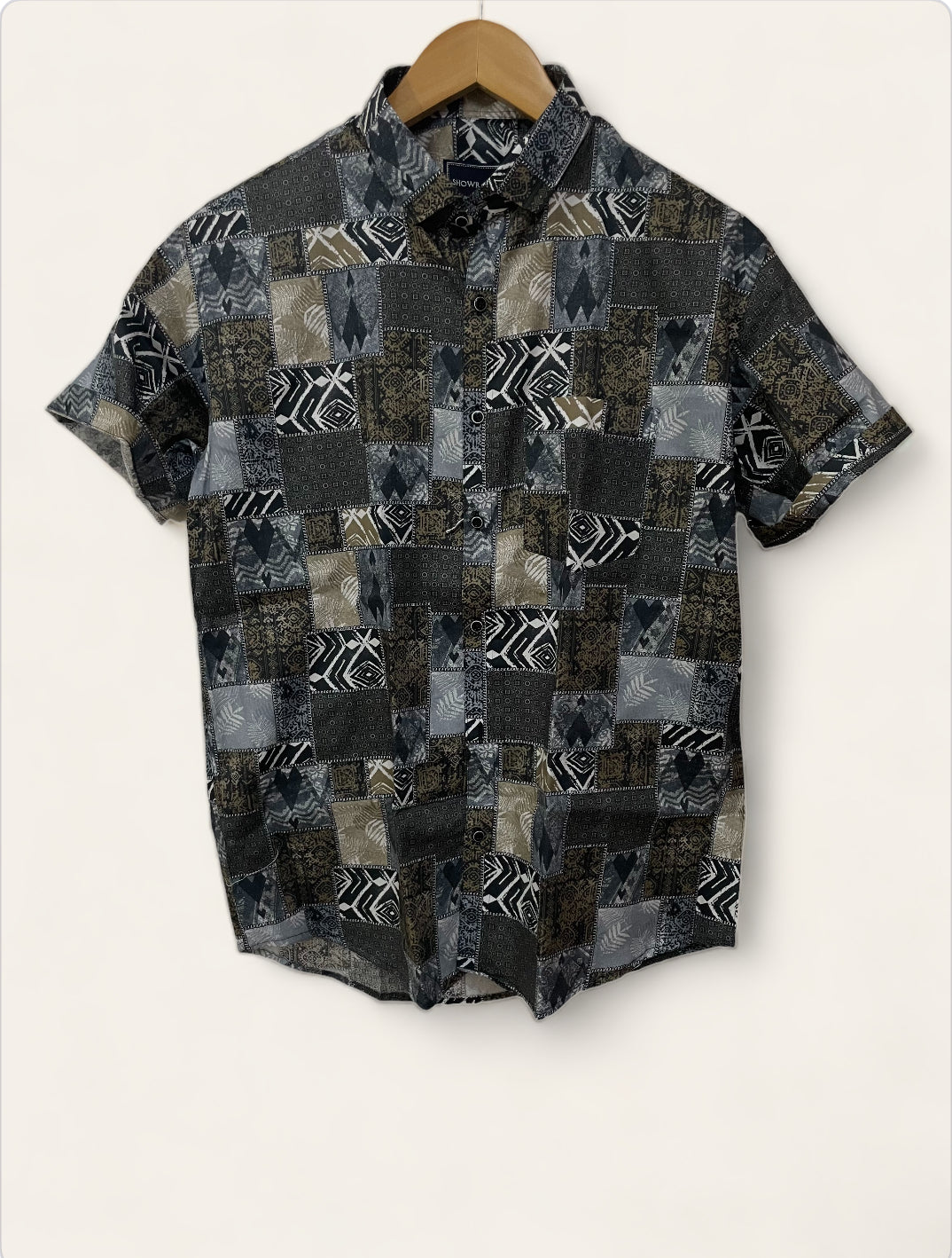 Dark Cool Printed Half Sleeves Cotton Shirt