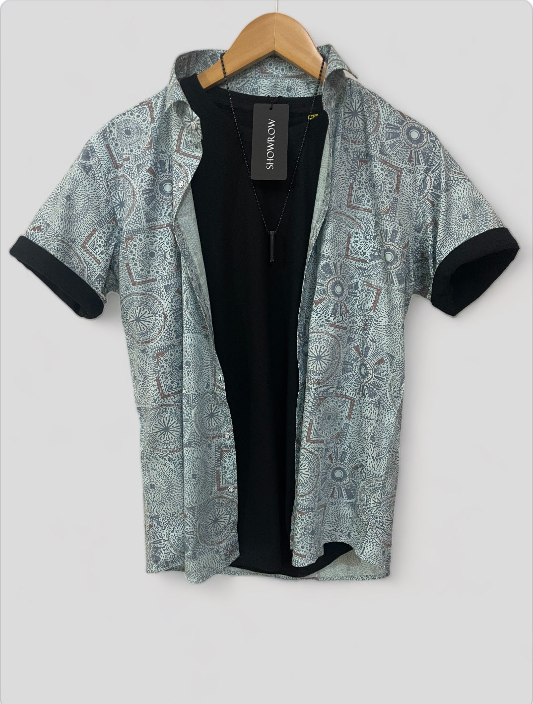 Cube Printed Half Sleeves Cotton Shirt