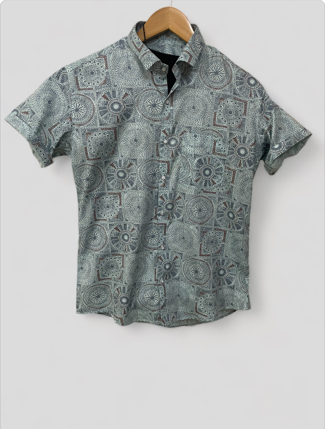 Cube Printed Half Sleeves Cotton Shirt