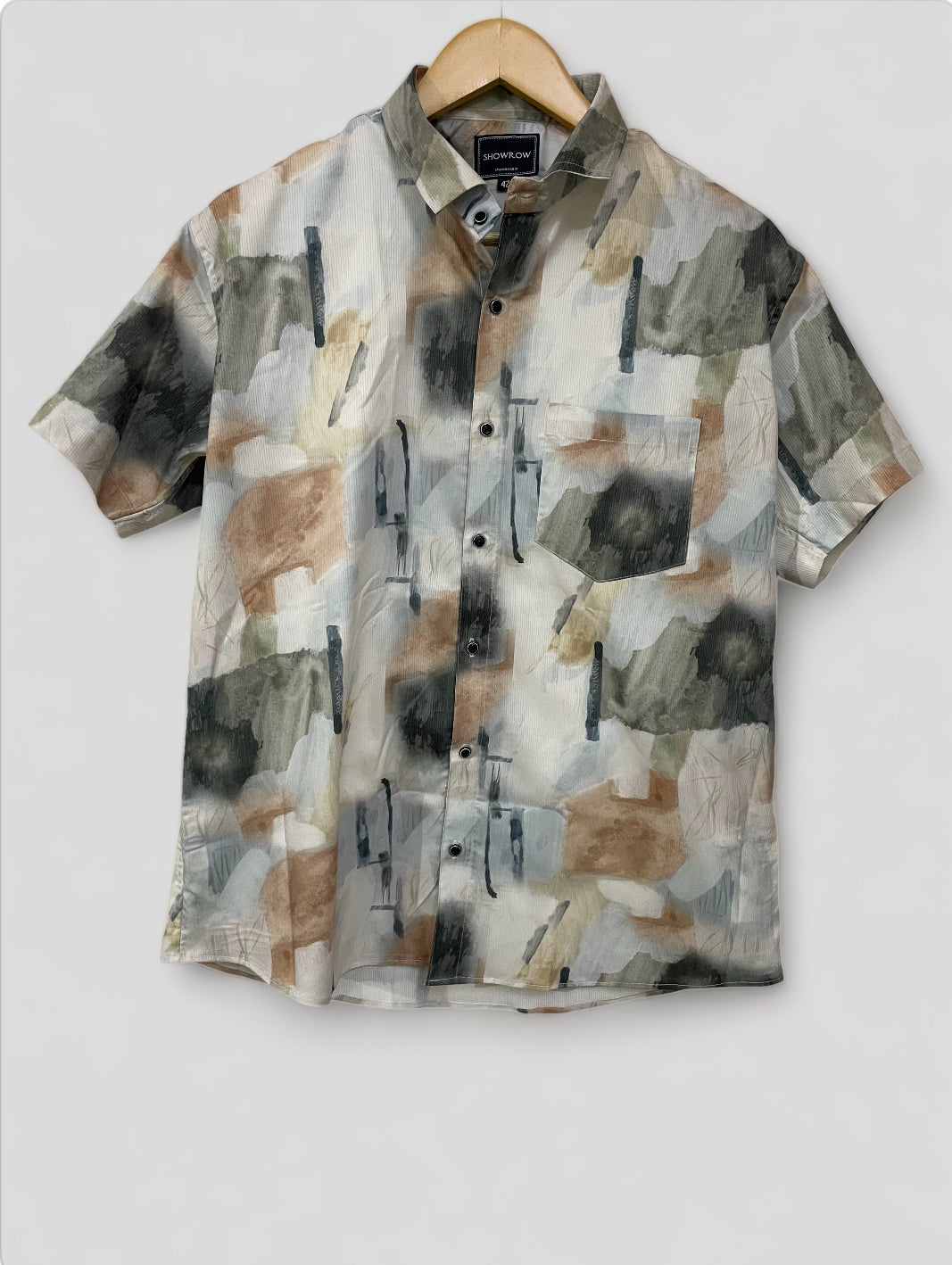 Multi Shaded Printed Half Sleeves Cotton Shirt
