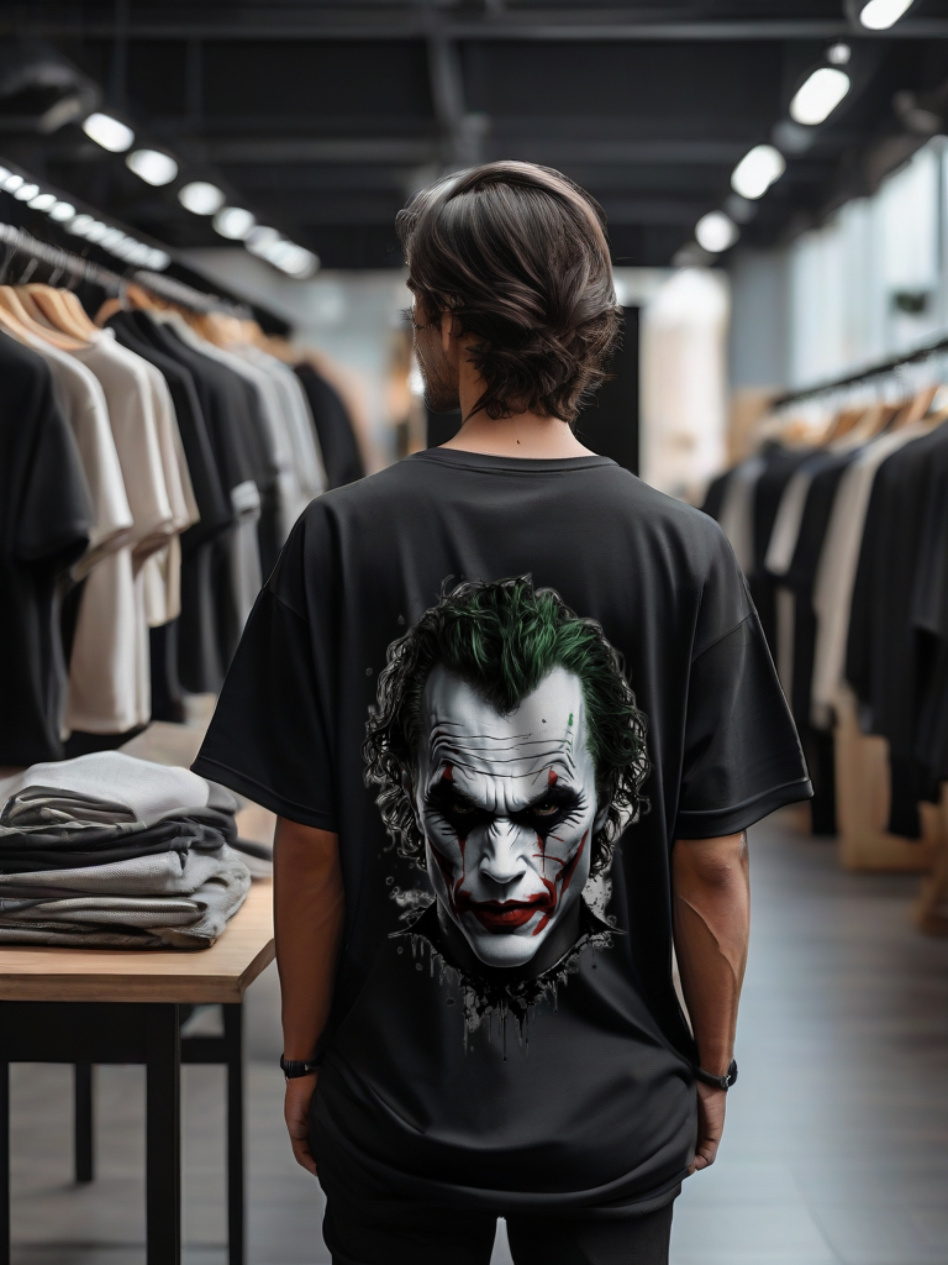 シャツ JOKER BRAND XL Joker: Black Heavy Oversized T-Shirt – SHOWROW