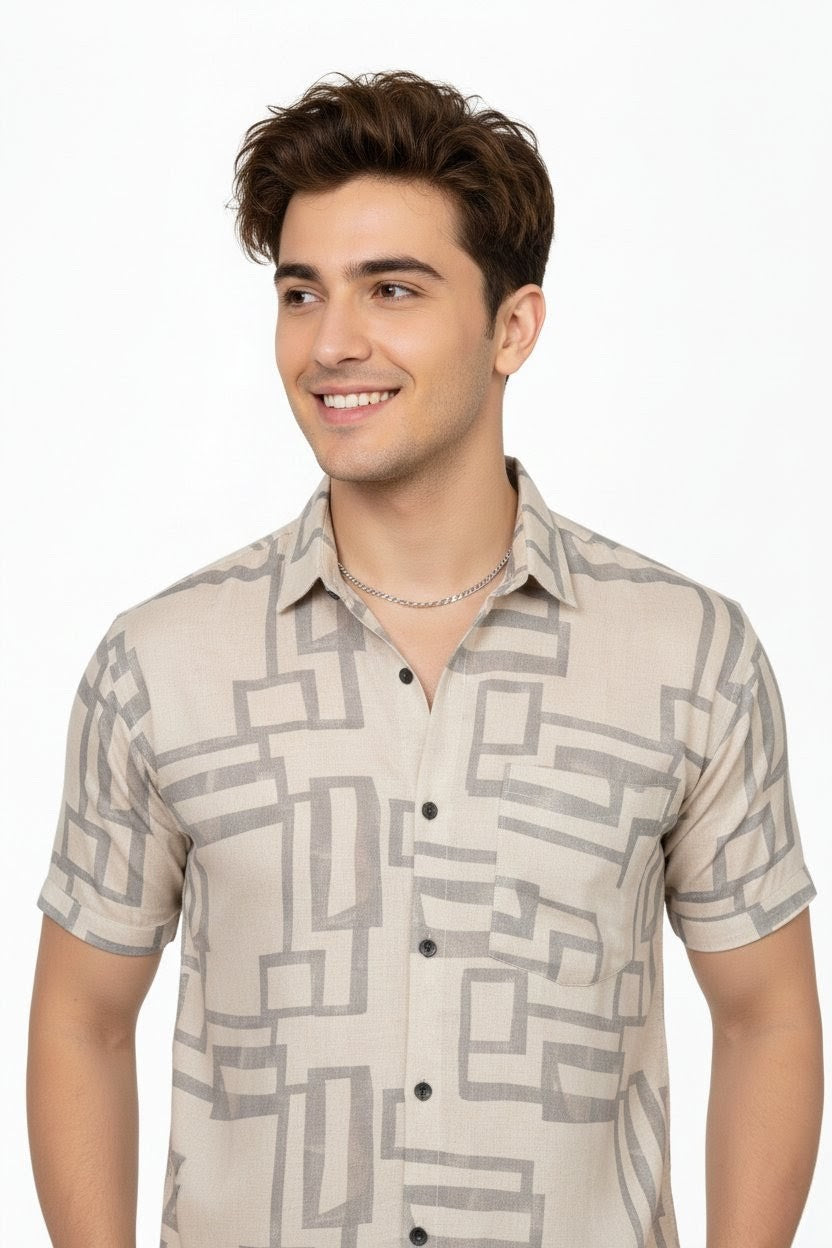 Maze Blocks Half Sleeves Shirt