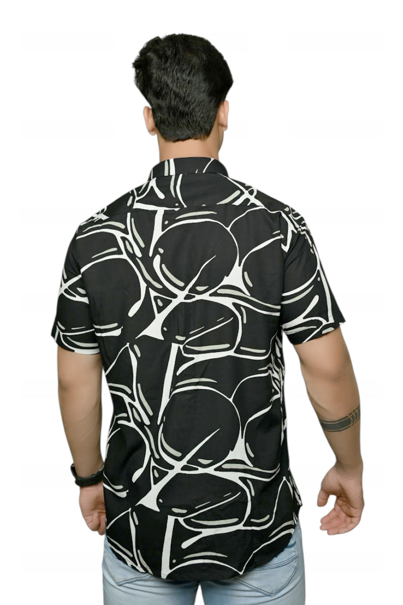 Black Claw Branches Half Sleeves Shirt