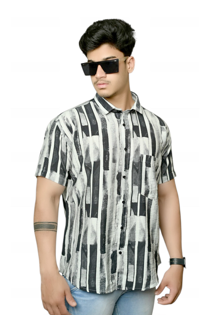 Black Feral Luxe Half Sleeves Shirt