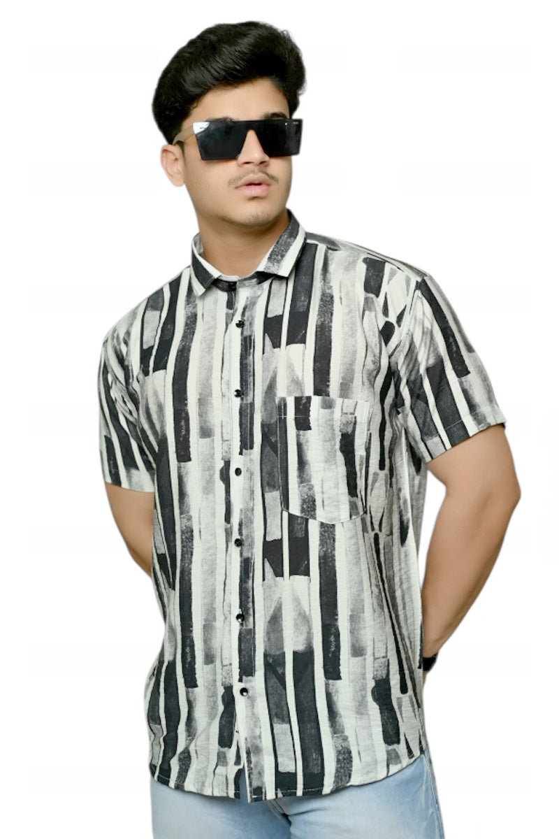 Black Feral Luxe Half Sleeves Shirt