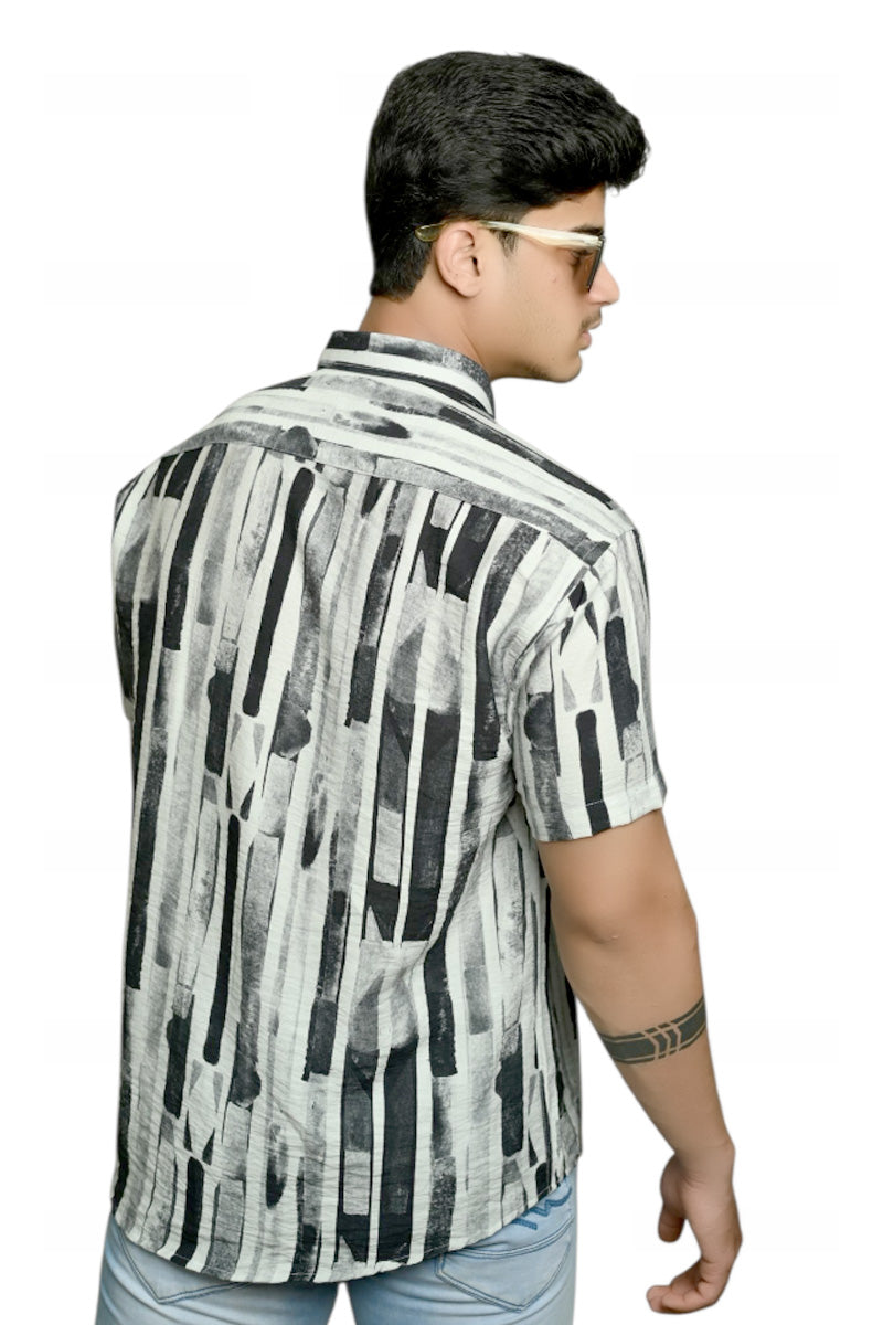 Black Feral Luxe Half Sleeves Shirt
