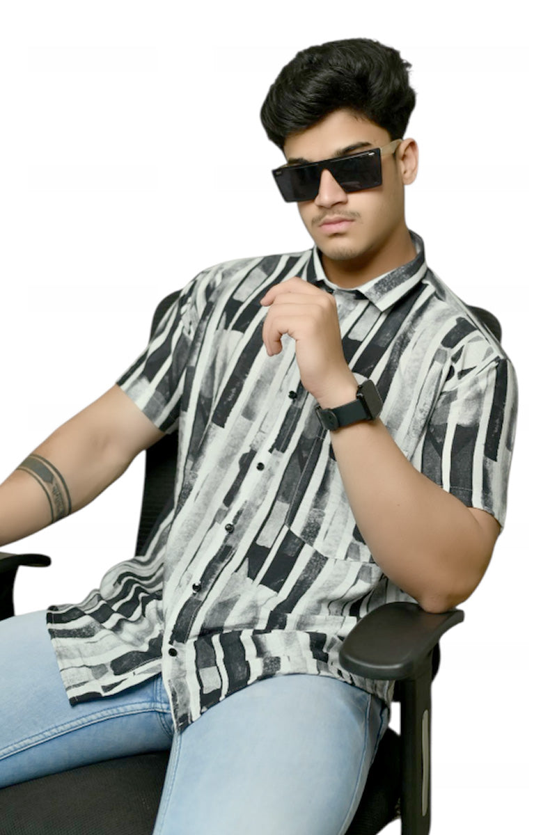 Black Feral Luxe Half Sleeves Shirt