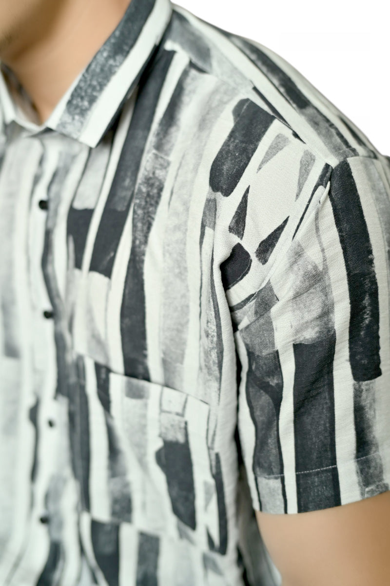 Black Feral Luxe Half Sleeves Shirt