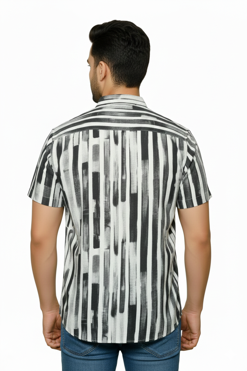 Black Feral Luxe Half Sleeves Shirt