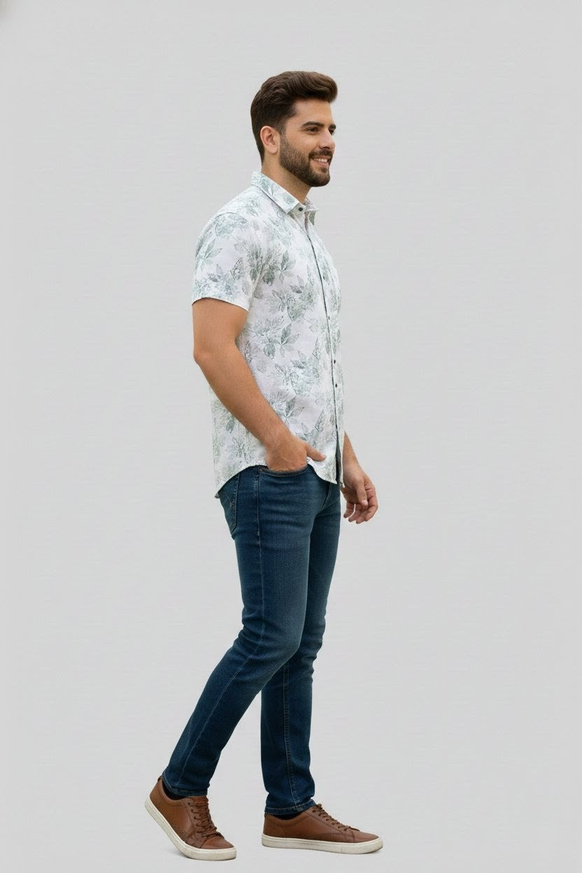 Botanical Marks Half Sleeves Shirt