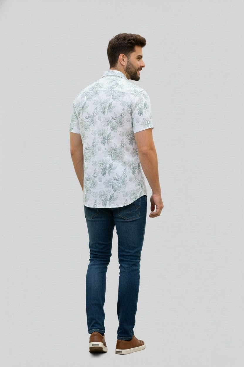 Botanical Marks Half Sleeves Shirt