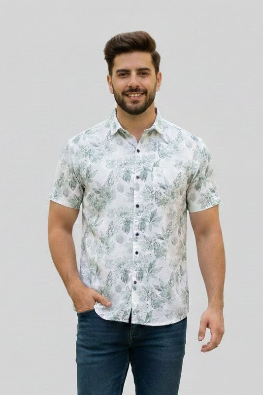 Botanical Marks Half Sleeves Shirt