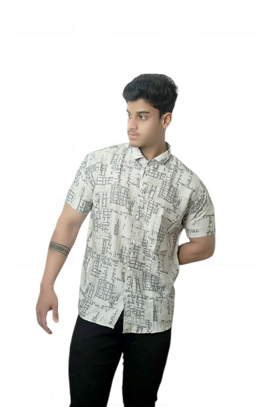 Canvas Gray Half Sleeves Shirt