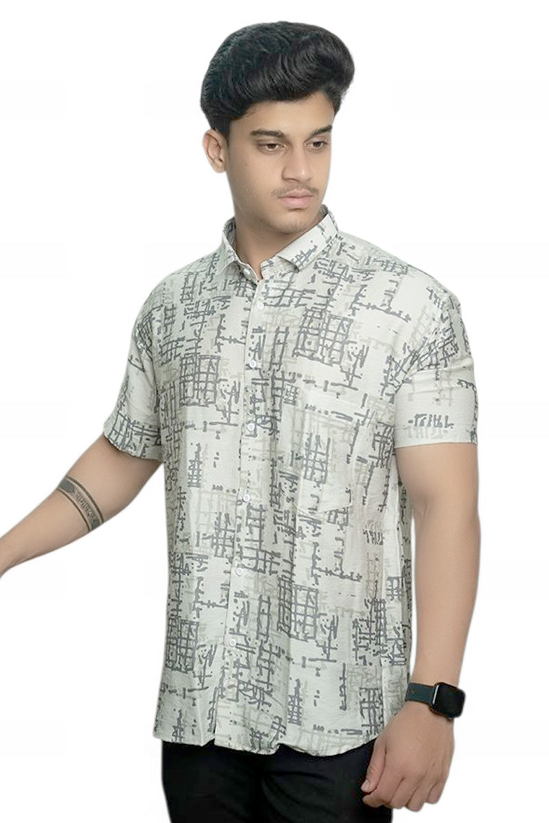 Canvas Gray Half Sleeves Shirt