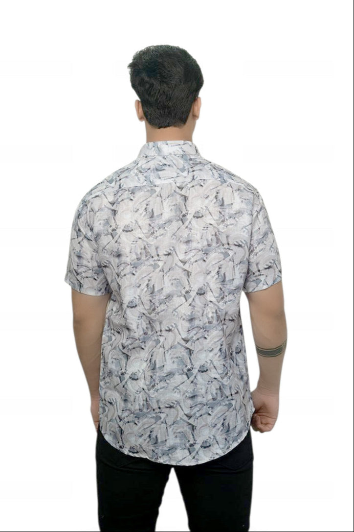 Iternal Imprint Half Sleeves Cotton Shirt