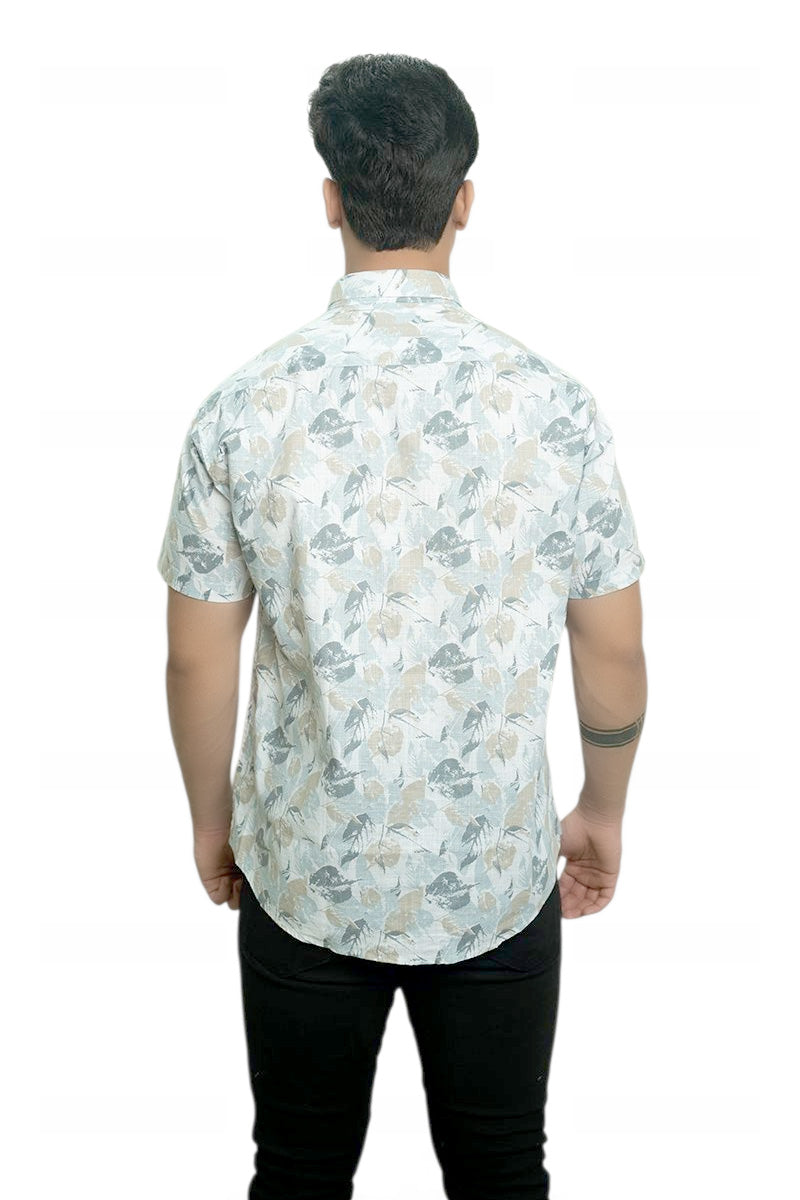 Leaf Veins Half Sleeves Shirt