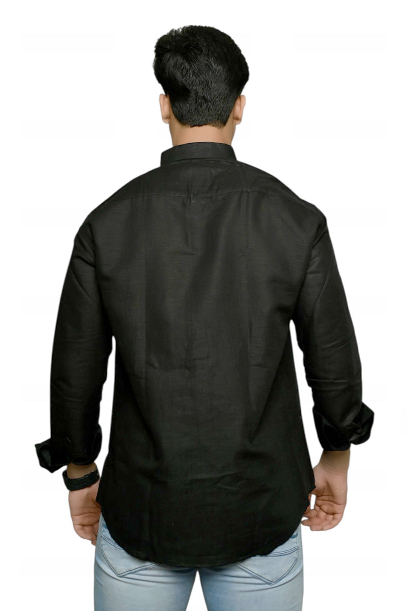 Linen- Black Full sleeves shirt