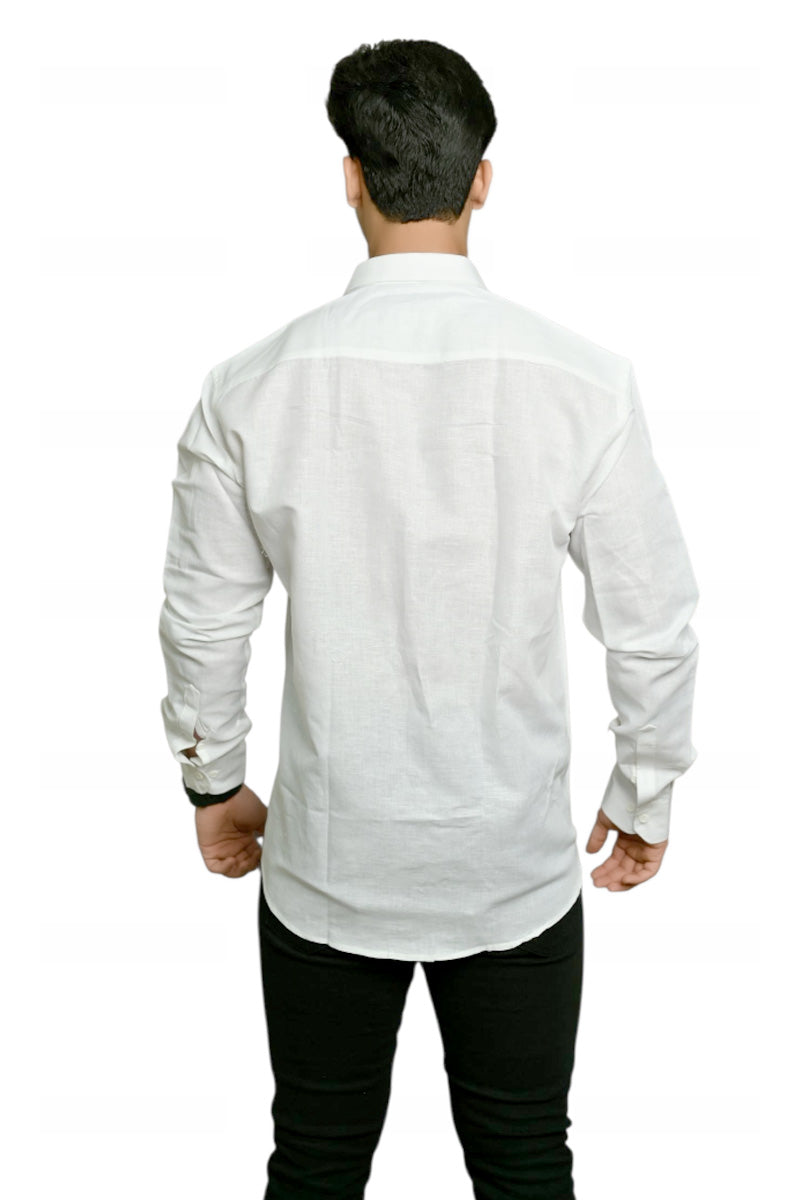 Linen- White Full sleeves shirt