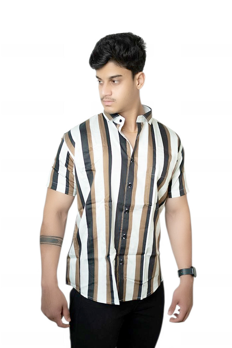 Luxe Striped Half Sleeves Shirt