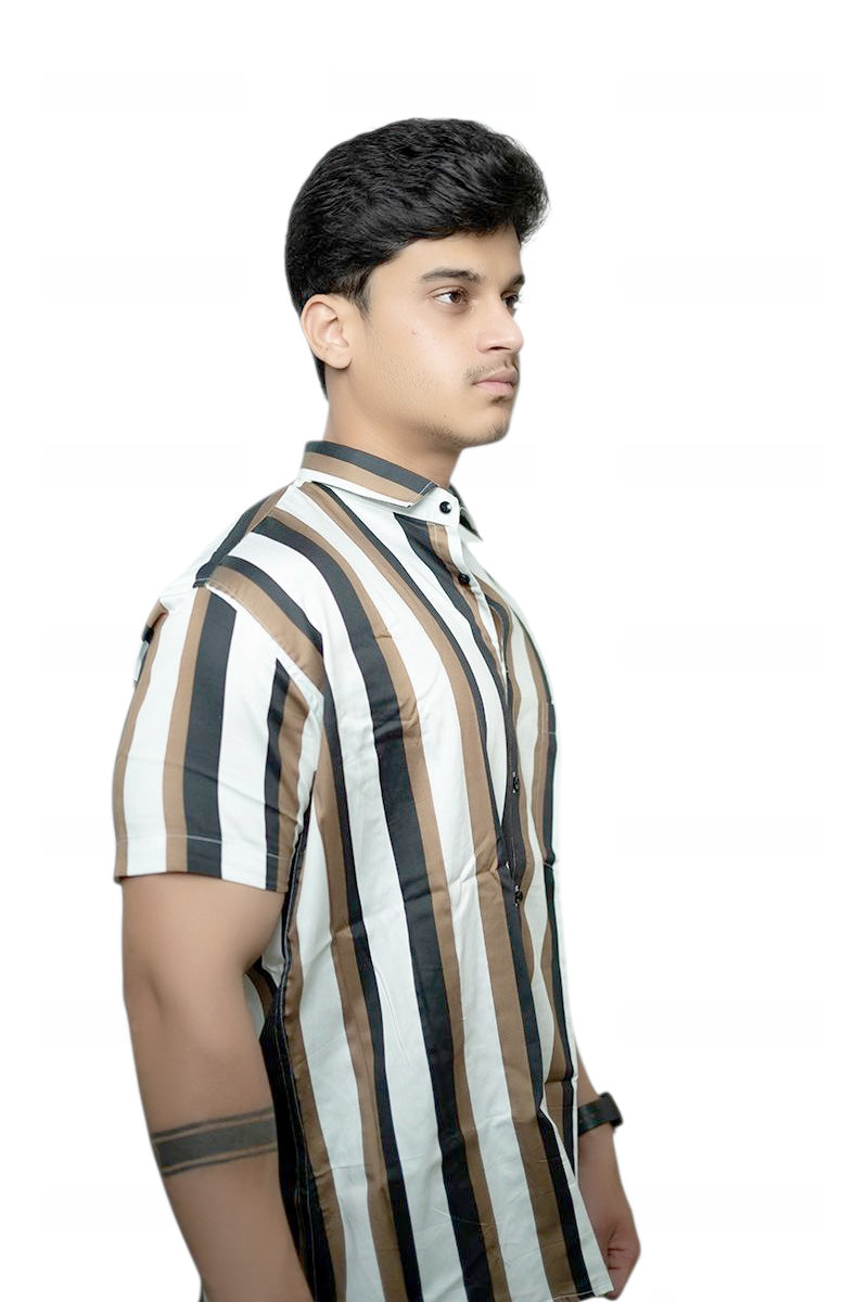 Luxe Striped Half Sleeves Shirt