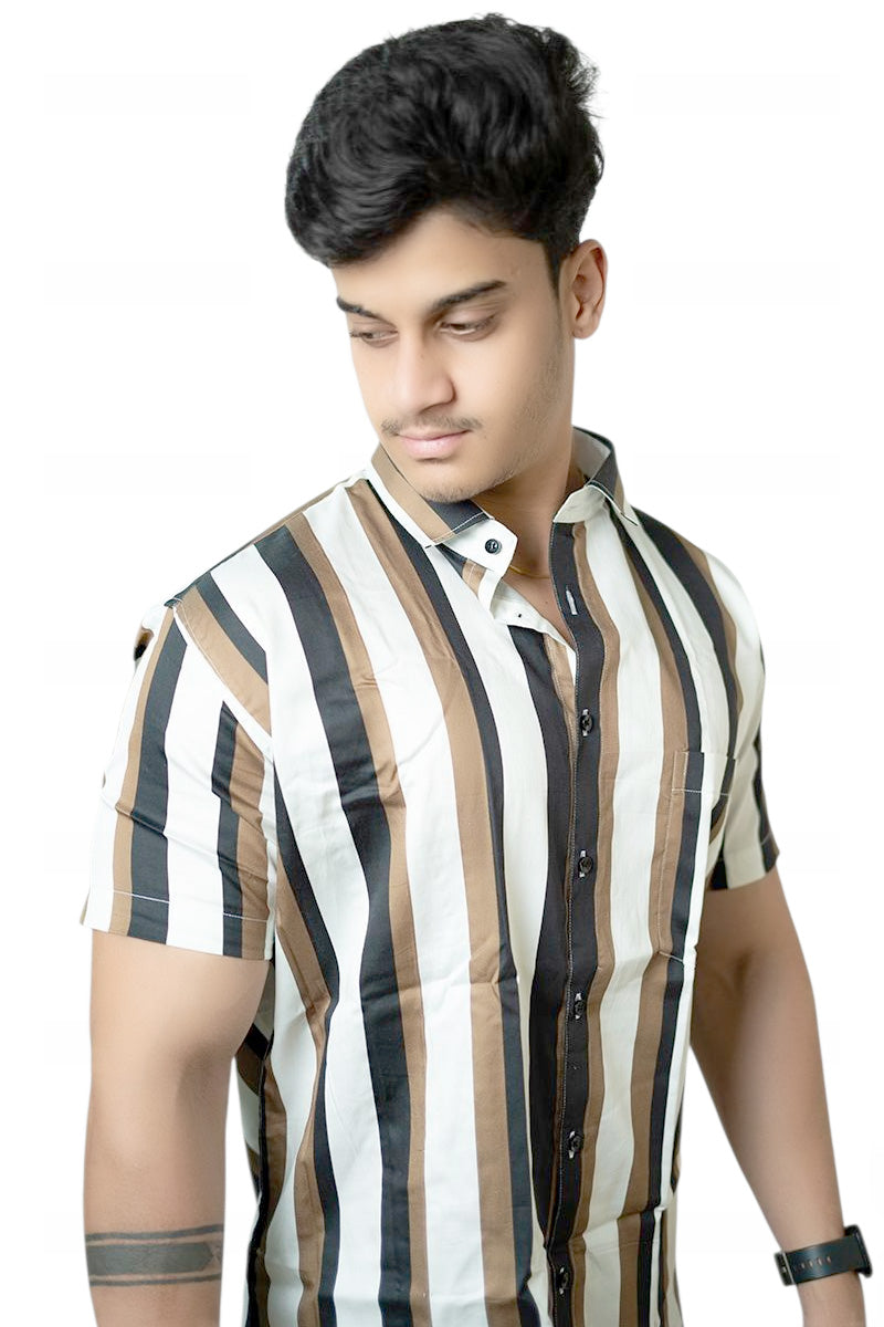Luxe Striped Half Sleeves Shirt