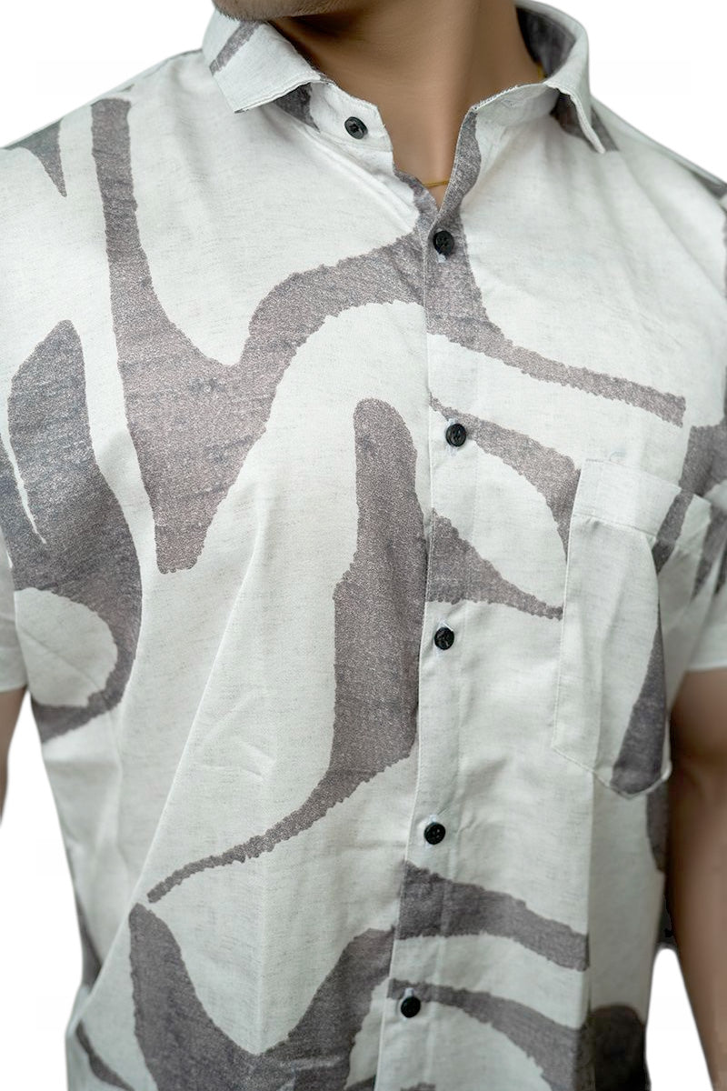 Marble Cuts Half Sleeves Shirt