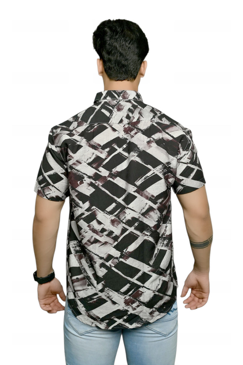 Marble Noir Half Sleeves Shirt