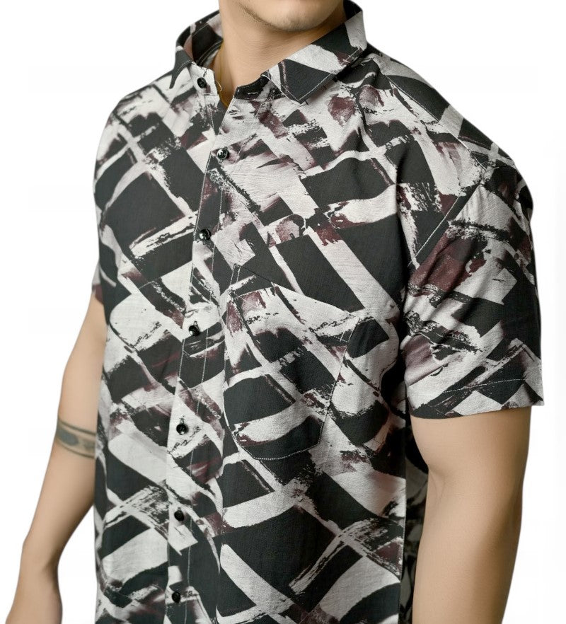 Marble Noir Half Sleeves Shirt