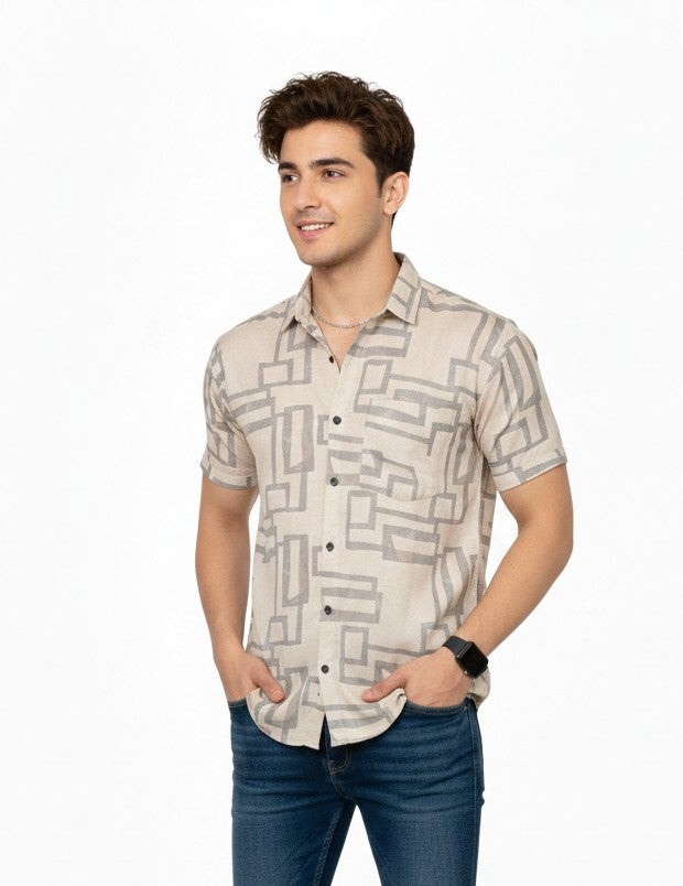 Maze Blocks Half Sleeves Shirt