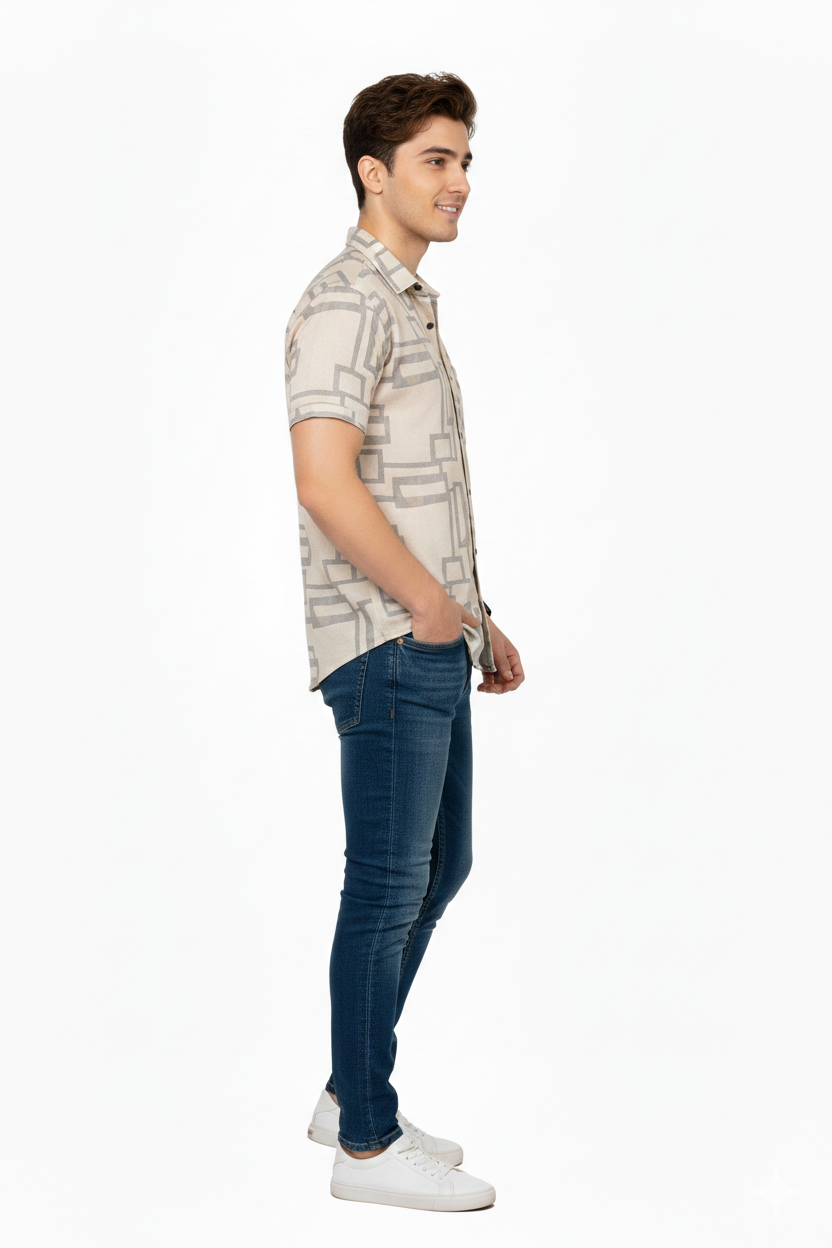 Maze Blocks Half Sleeves Shirt